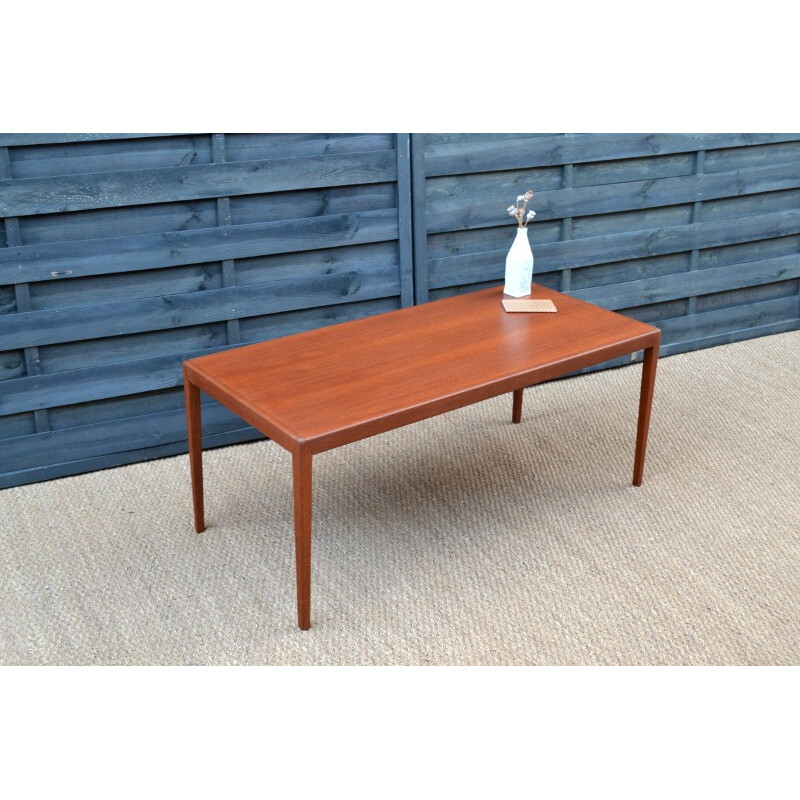Table basse Vintage rectangulaire en teck - 1960