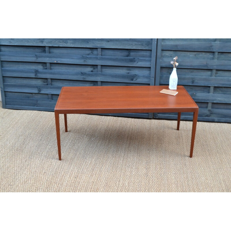 Table basse Vintage rectangulaire en teck - 1960