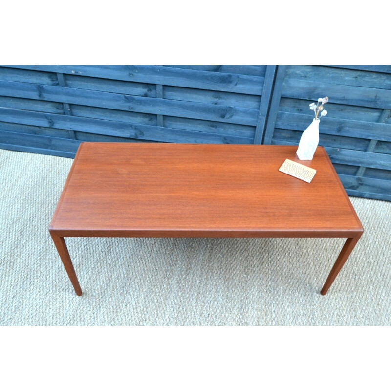 Table basse Vintage rectangulaire en teck - 1960