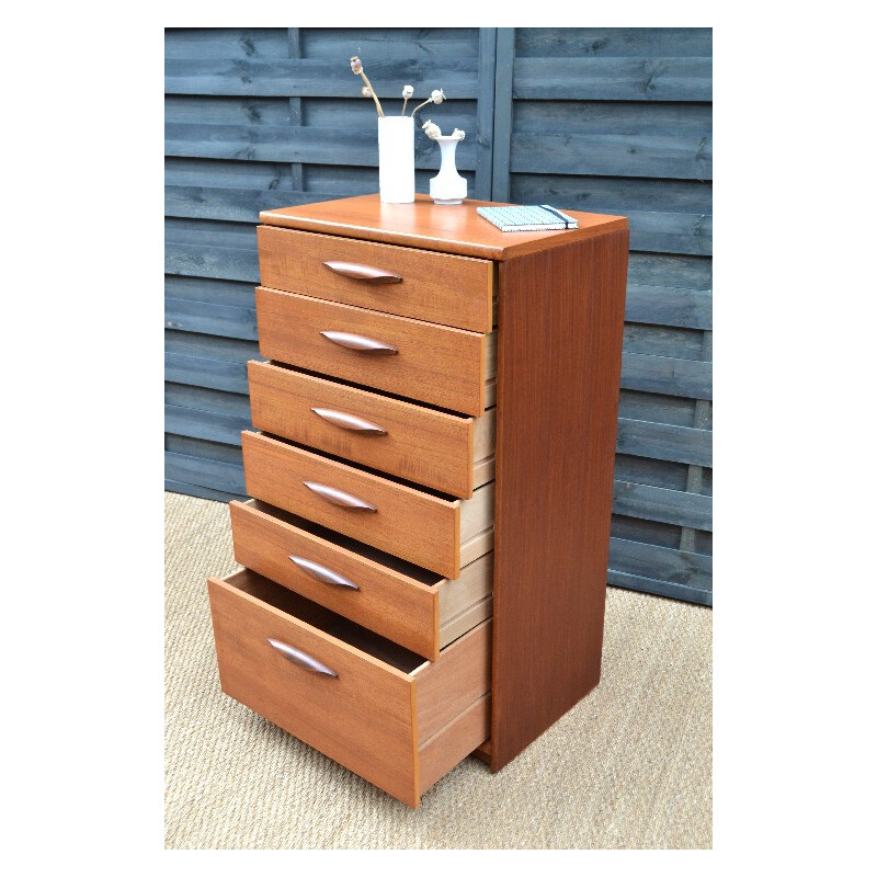 6-drawer ragman in teak by AustinSuite - 1960s