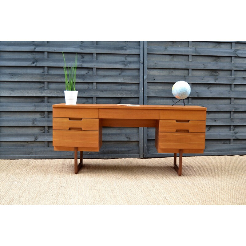 Vintage desk in teak by Gunther Hoffstead for Uniflex - 1960s