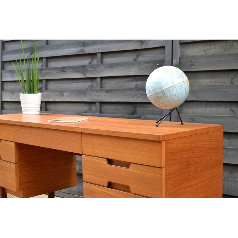 Vintage desk in teak by Gunther Hoffstead for Uniflex - 1960s