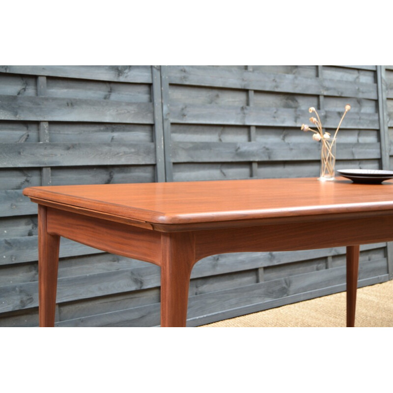 Vintage french extendable dining room table - 1960s