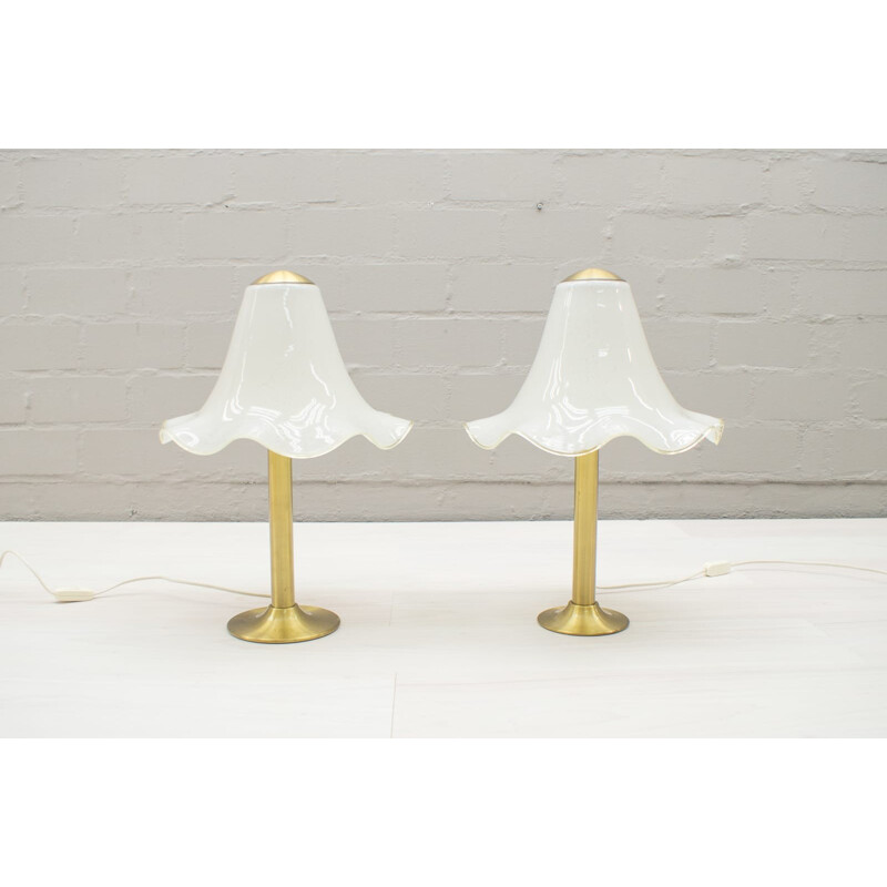 Set of 2 Table Lamps in Glass by Doria - 1960s