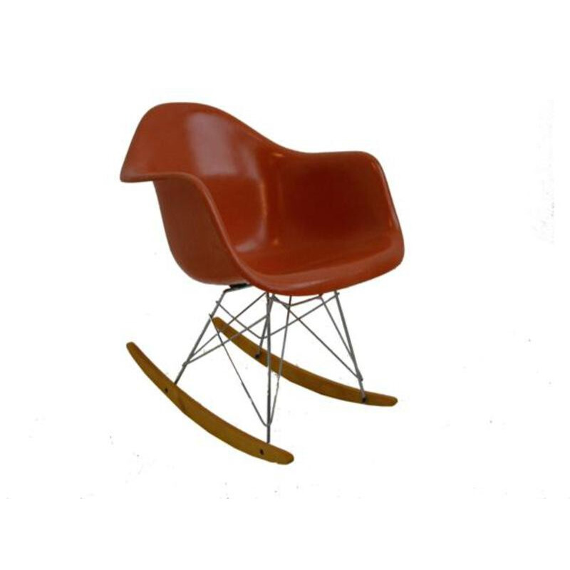 Vintage orange RAR Rocking chair by Ray & Charles Eames - 1960s 