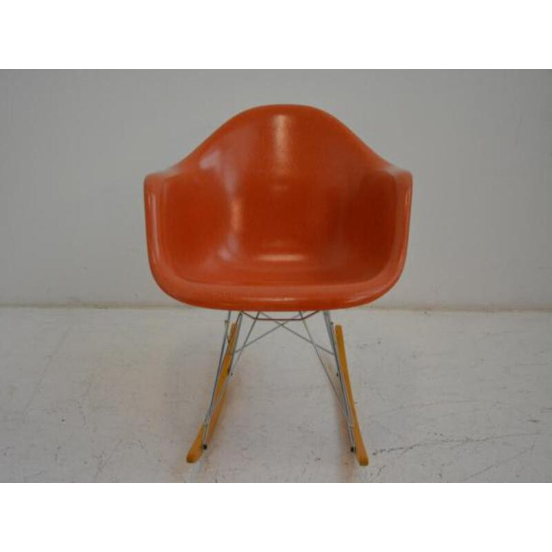 Vintage orange RAR Rocking chair by Ray & Charles Eames - 1960s 