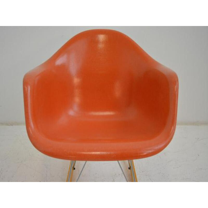 Vintage orange RAR Rocking chair by Ray & Charles Eames - 1960s 