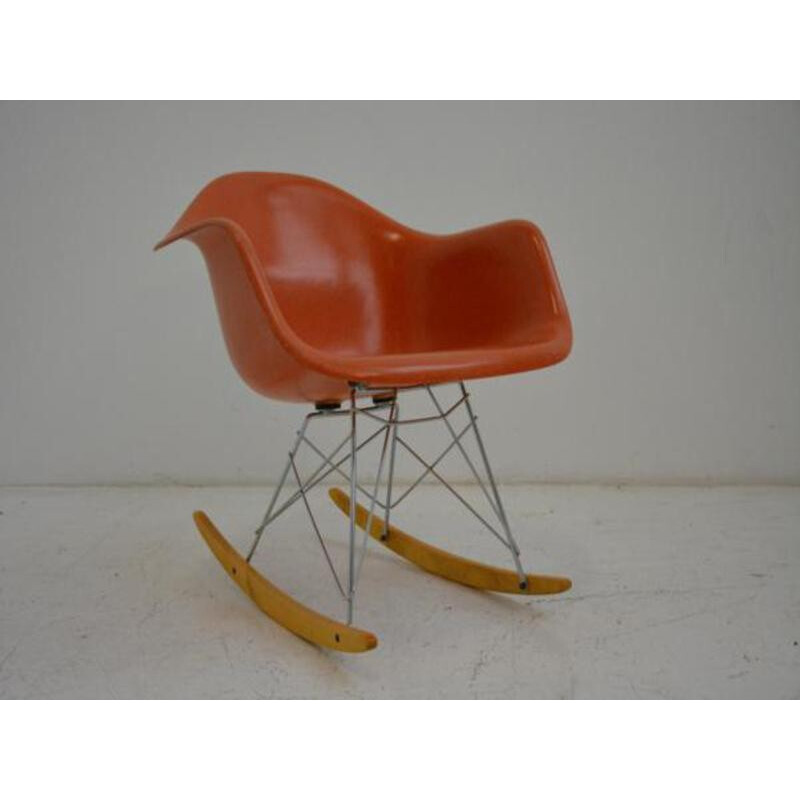 Vintage orange RAR Rocking chair by Ray & Charles Eames - 1960s 