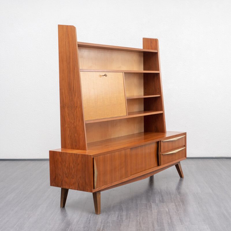 Large vintage sideboard in walnut and maple - 1950s