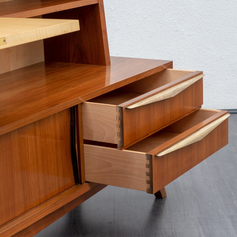 Large vintage sideboard in walnut and maple - 1950s