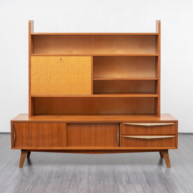 Large vintage sideboard in walnut and maple - 1950s