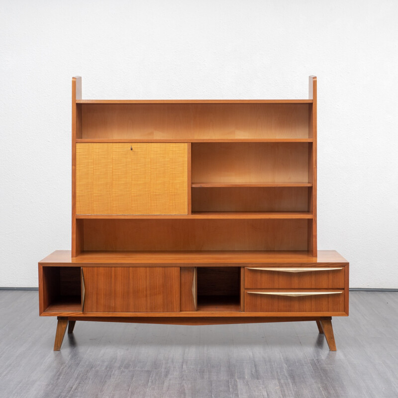 Large vintage sideboard in walnut and maple - 1950s