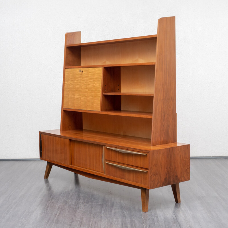 Large vintage sideboard in walnut and maple - 1950s