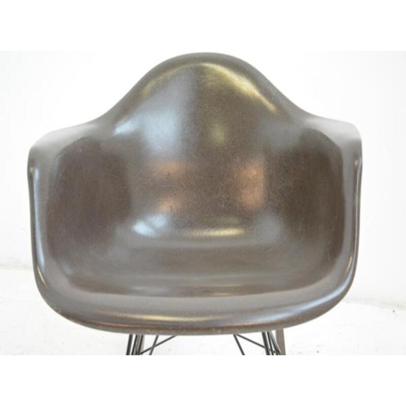 Brown Vintage rocking chair by Ray & Charles Eames - 1990s