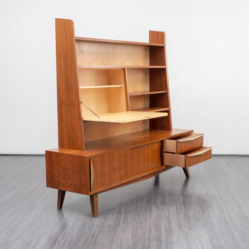 Large vintage sideboard in walnut and maple - 1950s