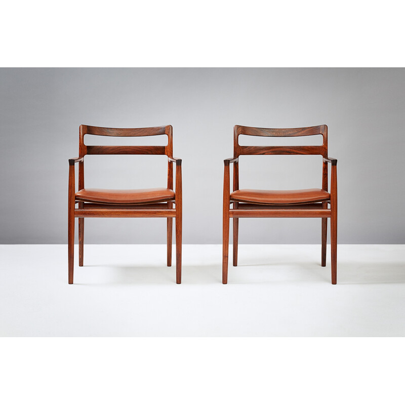 Set of 2 Vintage Rosewood Armchairs by Johannes Norgaard - 1960s