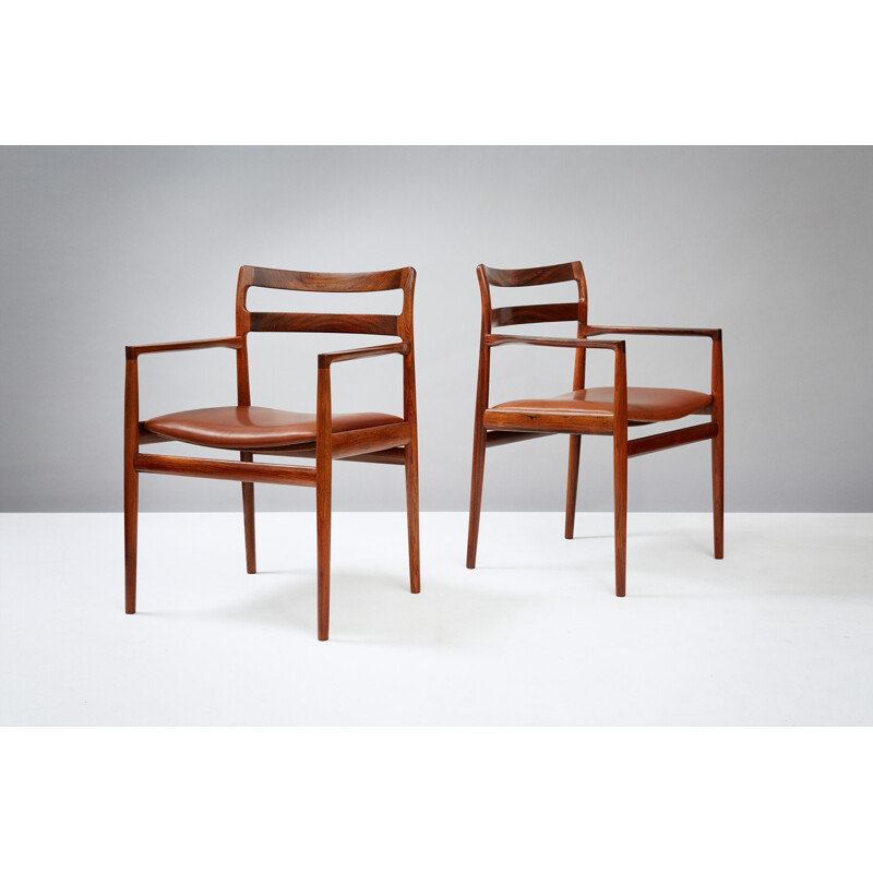 Set of 2 Vintage Rosewood Armchairs by Johannes Norgaard - 1960s