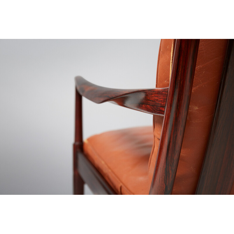 Vintage rosewood easy chair by Ib Kofod-Larsen Samso - 1950s