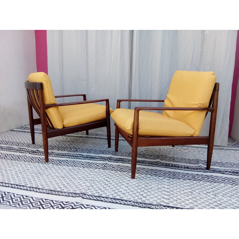 Set of 2 Vintage Teak Armchairs by Grete Jalk - 1950s