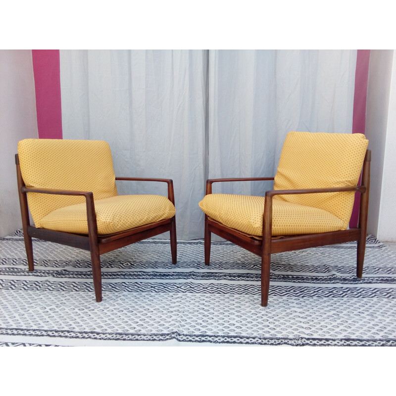 Set of 2 Vintage Teak Armchairs by Grete Jalk - 1950s
