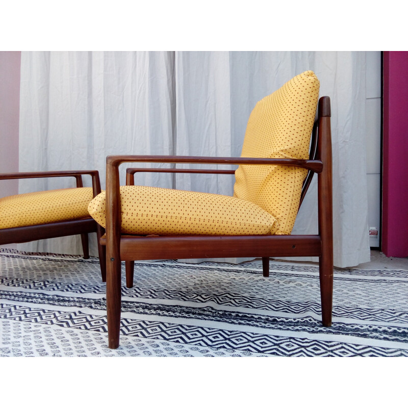 Set of 2 Vintage Teak Armchairs by Grete Jalk - 1950s