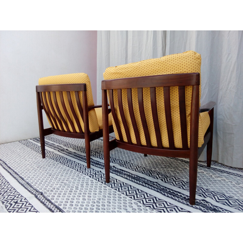 Set of 2 Vintage Teak Armchairs by Grete Jalk - 1950s