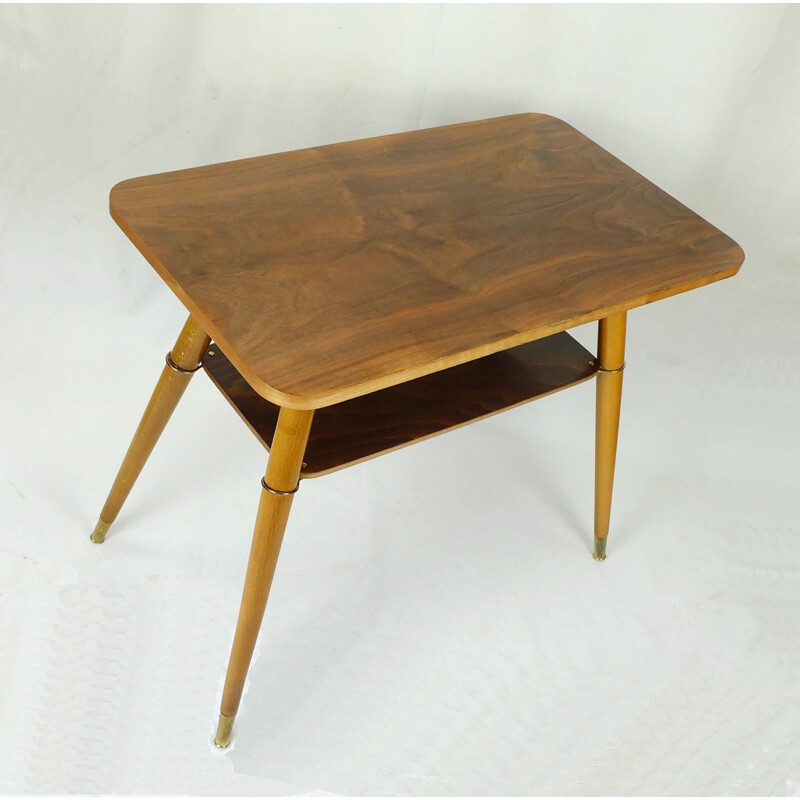 Table d'appoint vintage en noyer - 1950