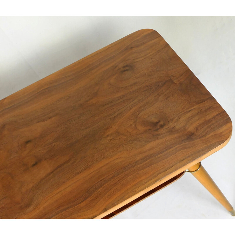 Vintage side table in walnut - 1950s