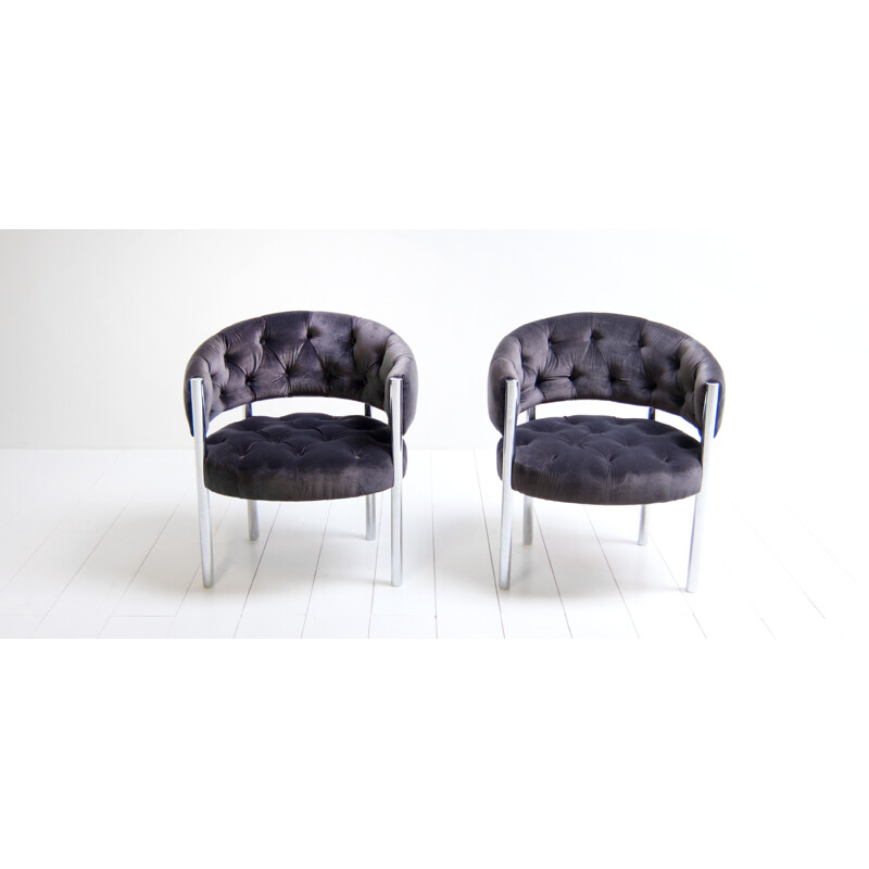 Set of 2 vintage lobby armchairs by Robert Haussmann - 1960s