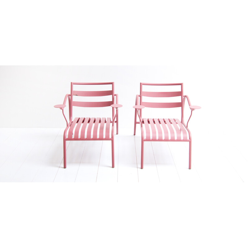 Set of 2 "Thinking man" pink armchairs by Jasper Morrison - 1980s