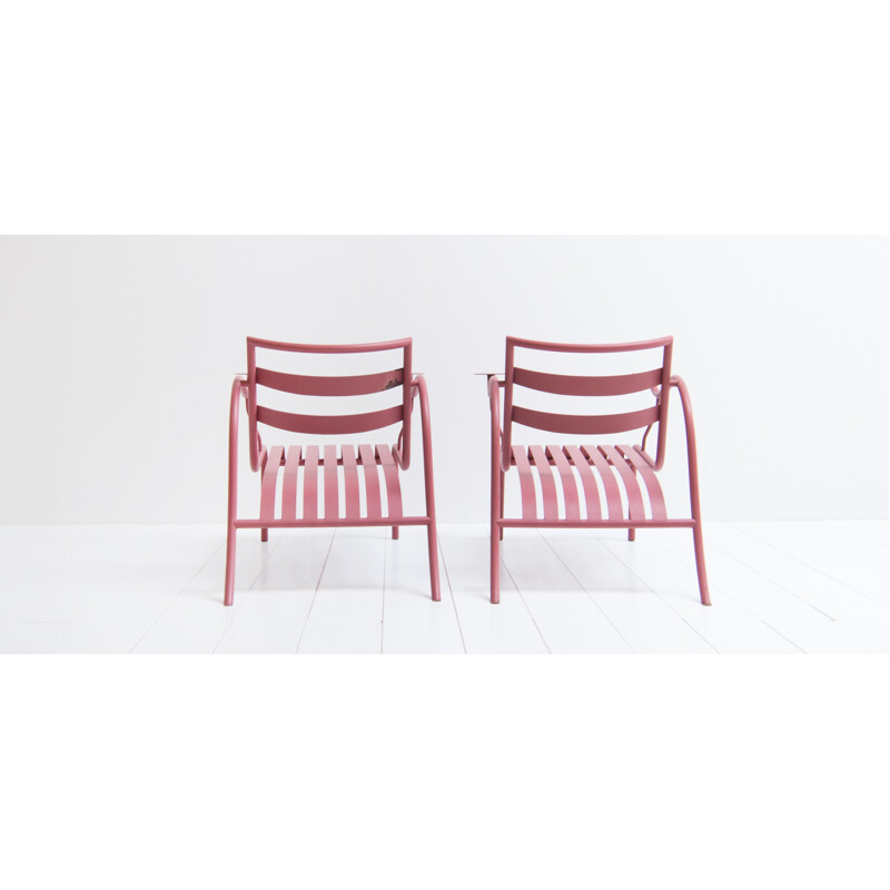 Set of 2 "Thinking man" pink armchairs by Jasper Morrison - 1980s