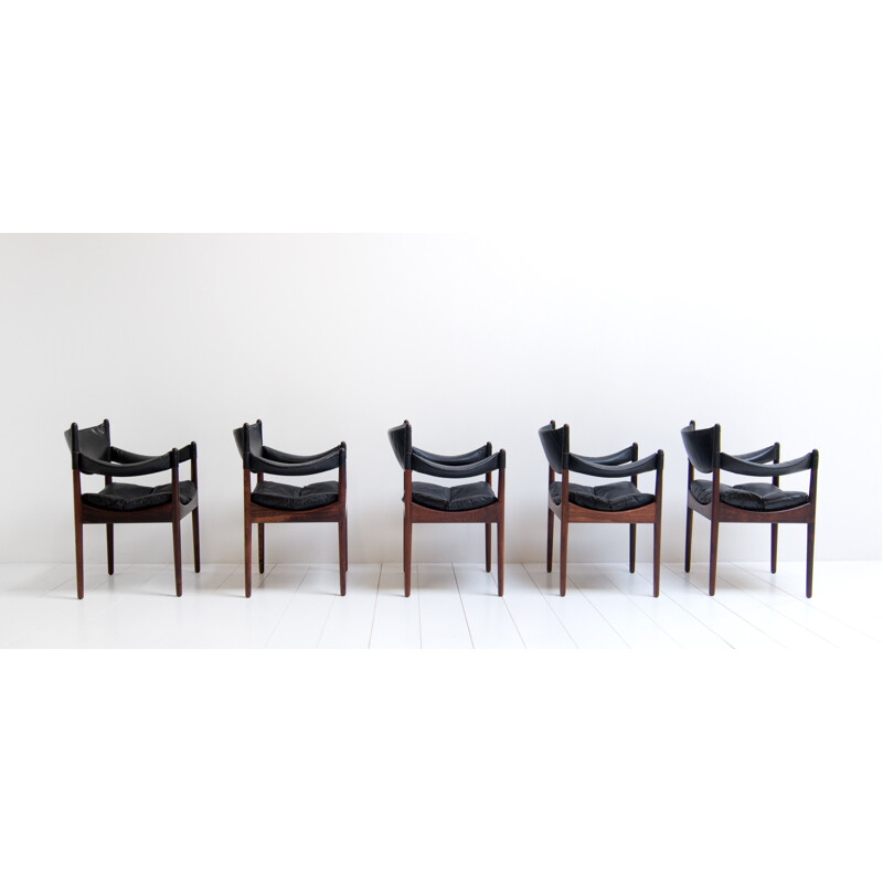 Set of 5 dining chairs in rosewood by Kristian Vedel - 1960s