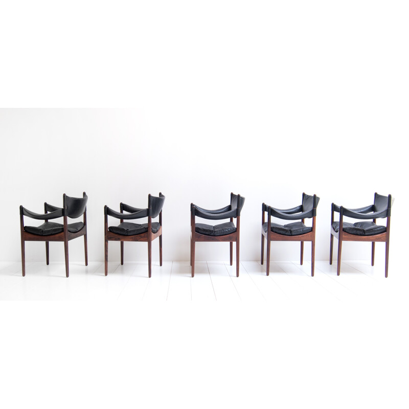 Suite de 5 chaises à repas en palissandre par Kristian Vedel - 1960