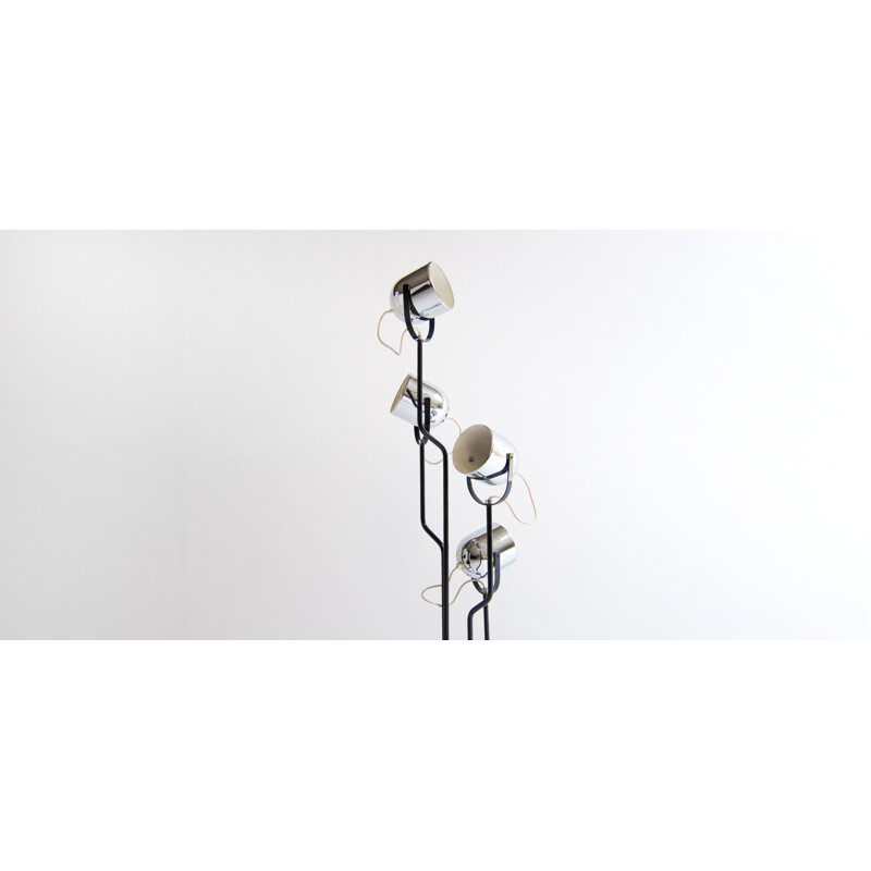 Vintage floor lamp in steel by Goffredo Reggiani - 1960s