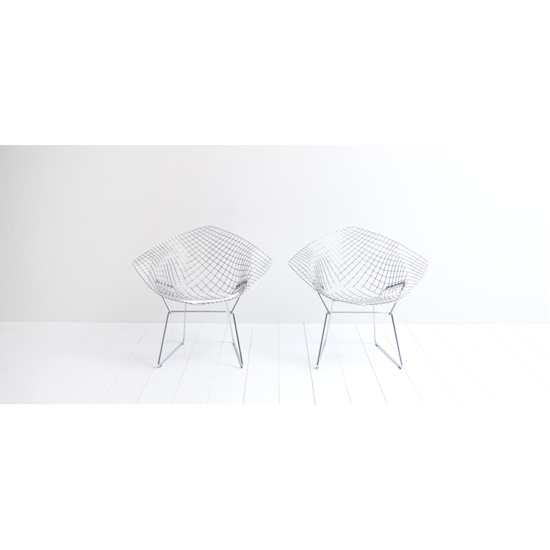 Suite de 2 chaises "Diamond" vintage par Harry Bertoia pour Knoll - 1950