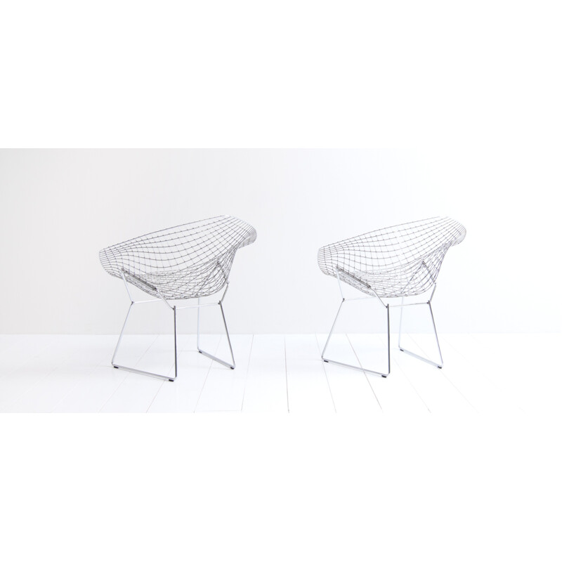 Set of 2 vintage "Diamond" chairs by Harry Bertoia for Knoll - 1950s