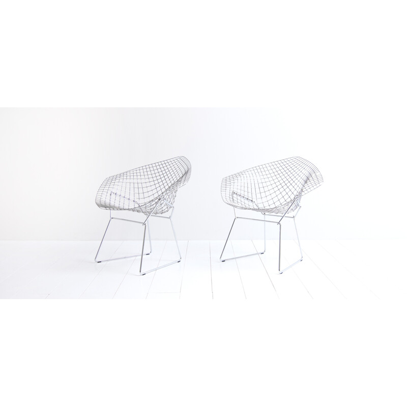 Set of 2 vintage "Diamond" chairs by Harry Bertoia for Knoll - 1950s