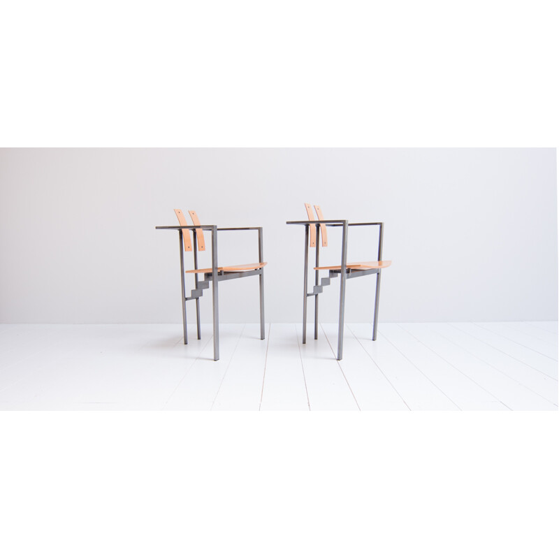 Set of 2 vintage "Memphis" chairs by Friedrich Förster - 1980s