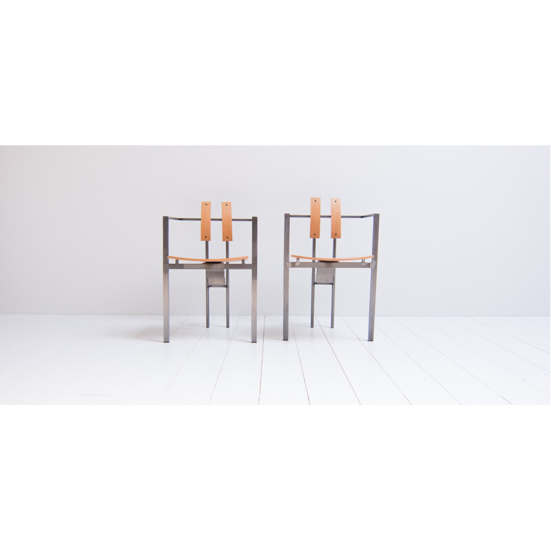 Set of 2 vintage "Memphis" chairs by Friedrich Förster - 1980s