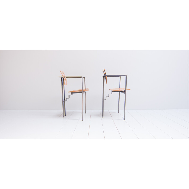 Set of 2 vintage "Memphis" chairs by Friedrich Förster - 1980s