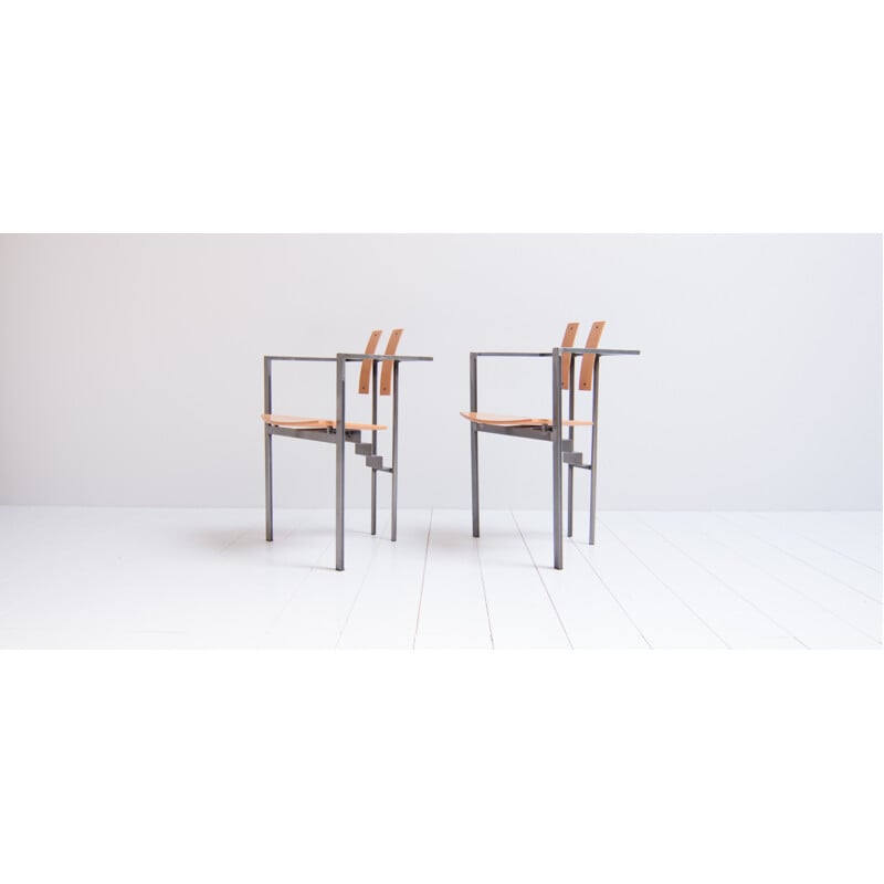 Set of 2 vintage "Memphis" chairs by Friedrich Förster - 1980s