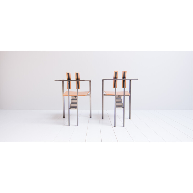 Set of 2 vintage "Memphis" chairs by Friedrich Förster - 1980s