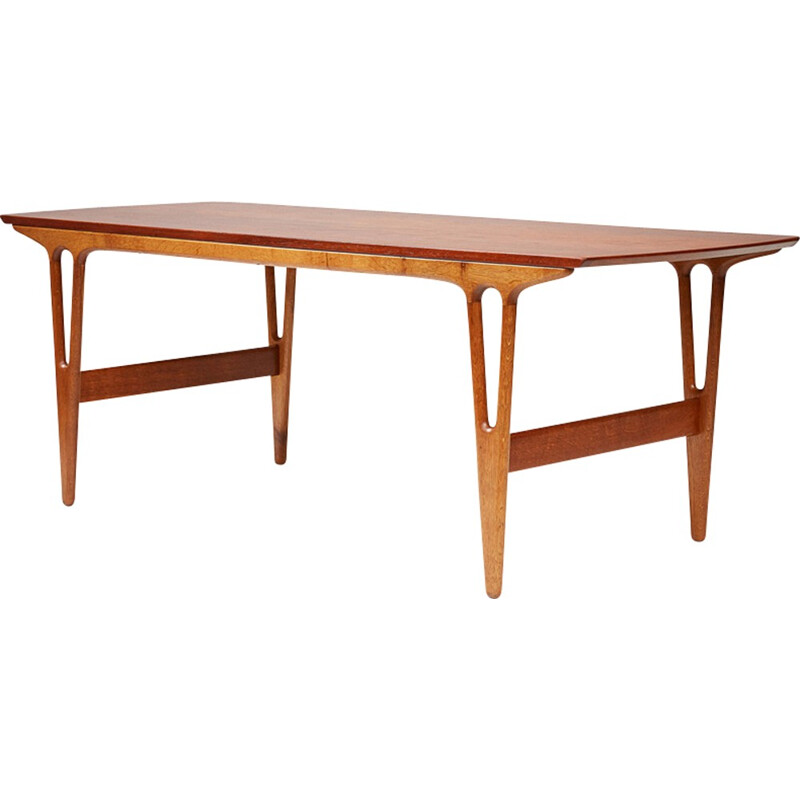 Vintage Coffee Table in Teak & Oak by Erling Torvits for Heltborg Mobler - 1960s