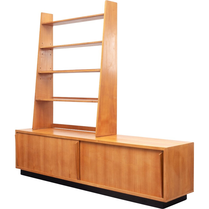 2-part lowboard with shelf in cherrywood - 1950s