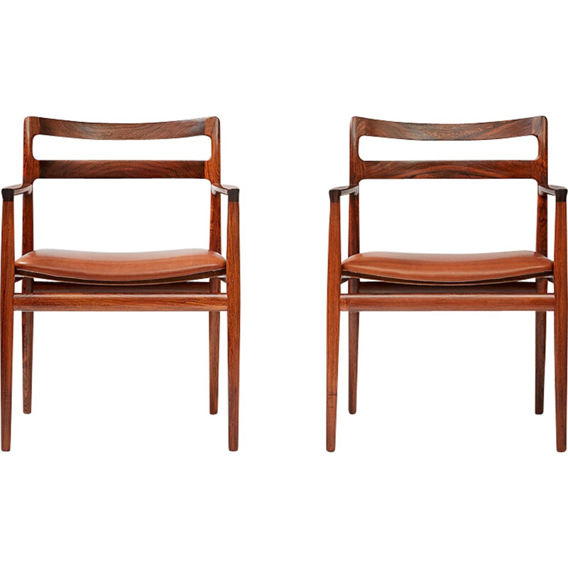 Set of 2 Vintage Rosewood Armchairs by Johannes Norgaard - 1960s