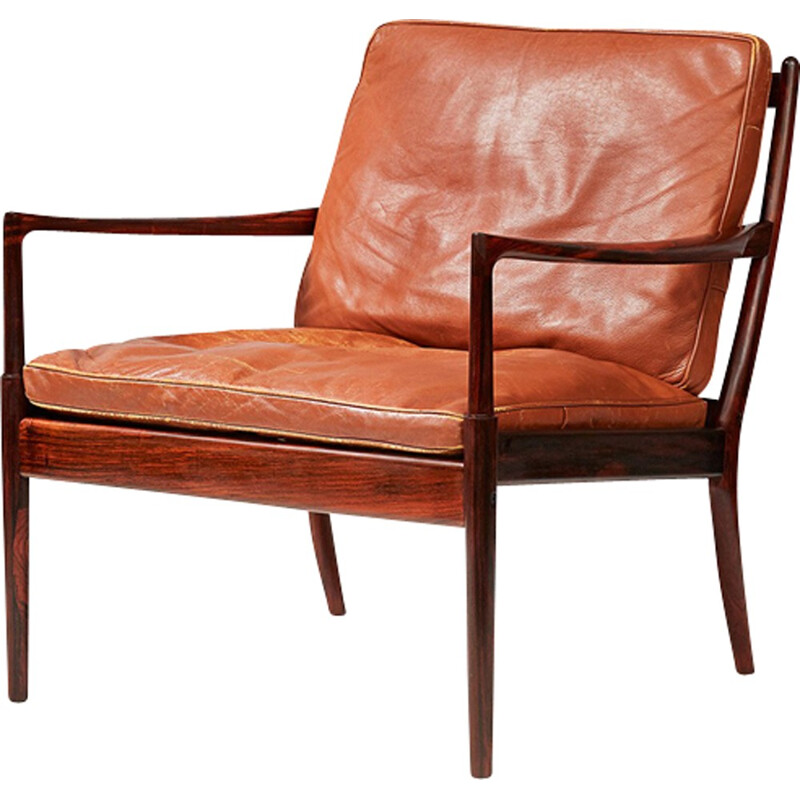 Vintage rosewood easy chair by Ib Kofod-Larsen Samso - 1950s