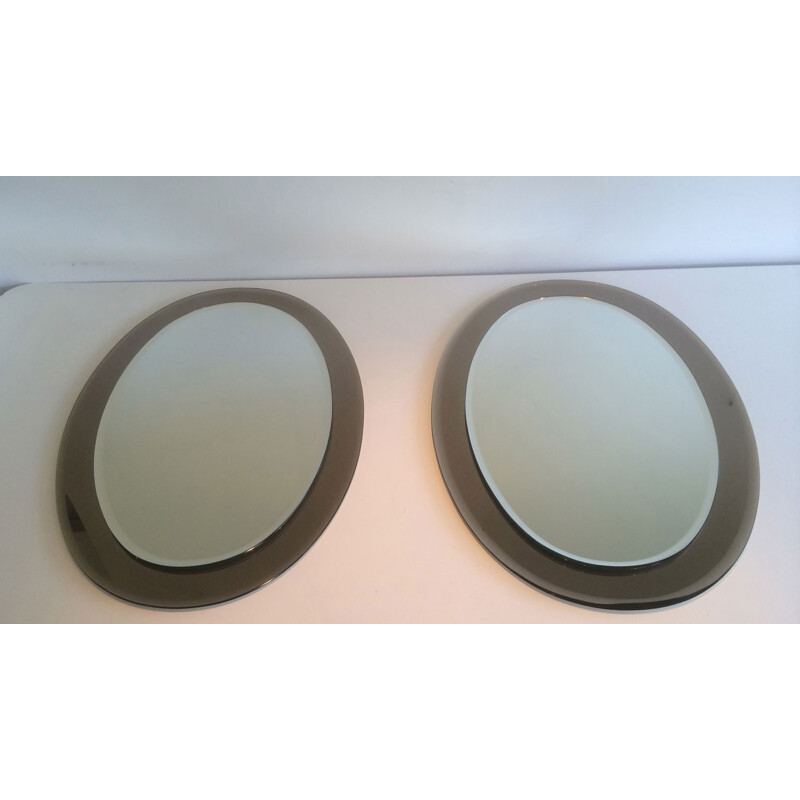 Pair of vintage glass mirrors, 1970