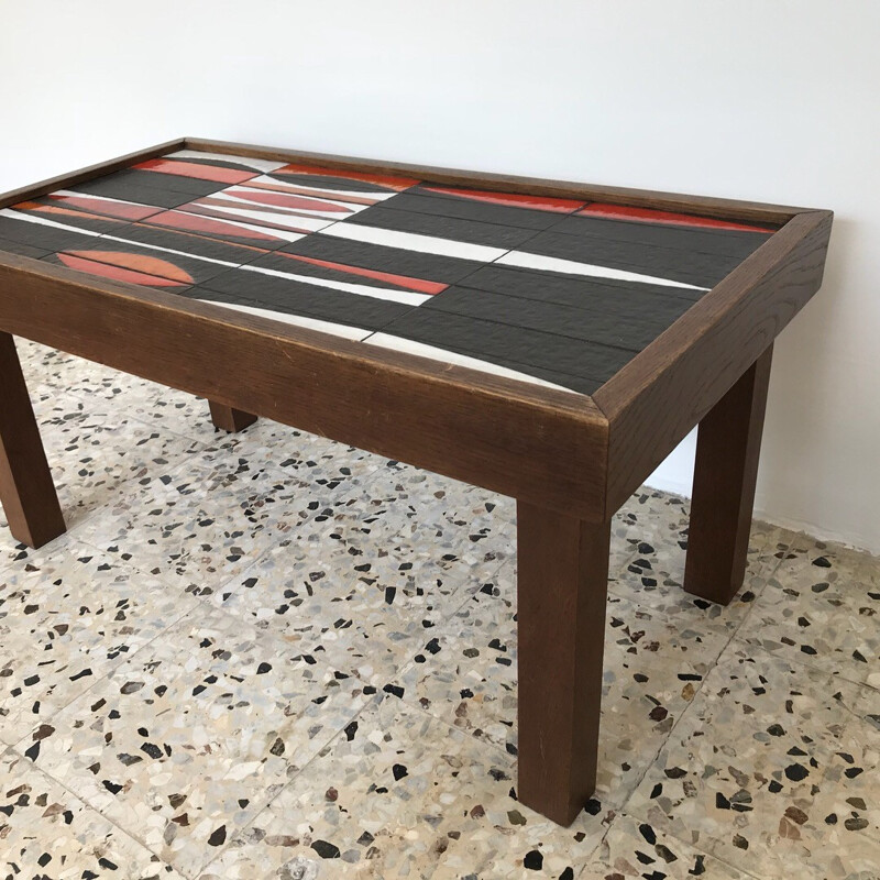 Vintage "Shuttle" table in ceramic by Roger Capron - 1950s
