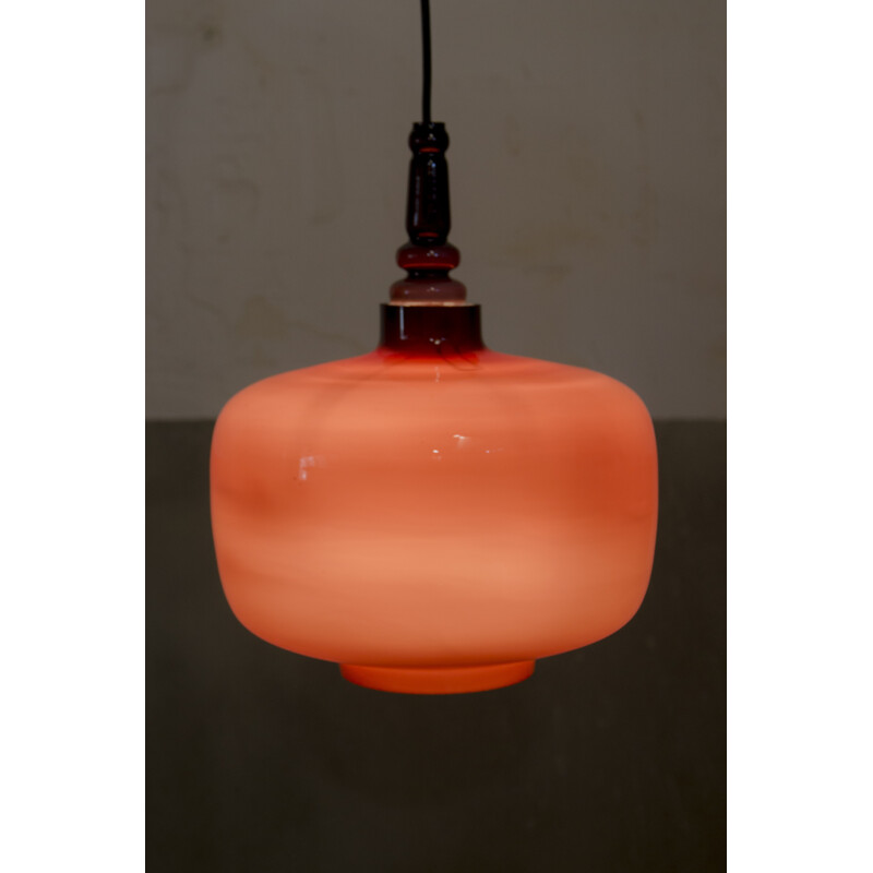 Suspension vintage en verre opalin par Hans Agne Jakobsson pour Svera - 1960