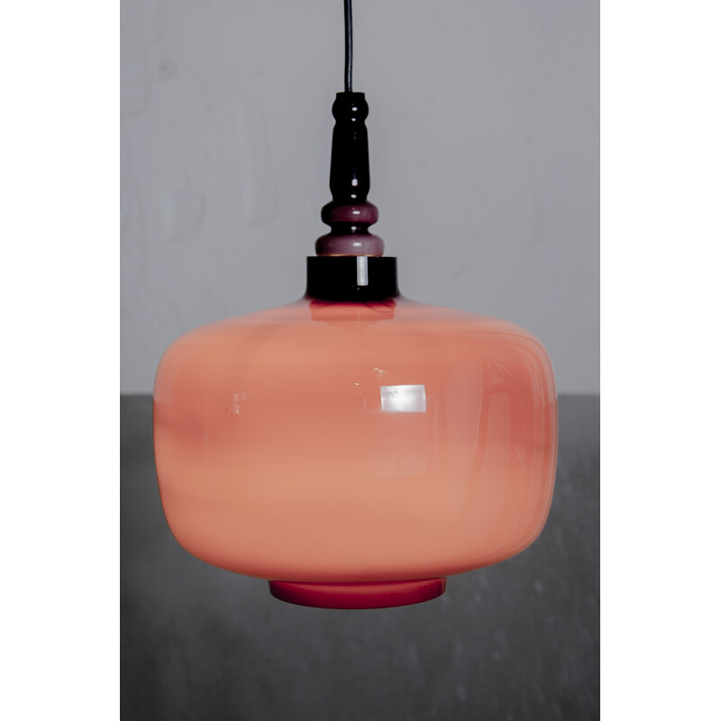 Vintage pendant lamp in opaline glass by Hans Agne Jakobsson for Svera - 1960s